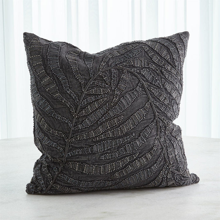 Beaded Palm Leaf Pillow-Global Views-GVSA-7.91592-PillowsIndigo-5-France and Son