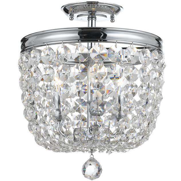 Archer 3 Light Crystal Ceiling Mount-Crystorama Lighting Company-CRYSTO-783-CH-CL-MWP-Flush MountsPolished Chrome-Crystal-1-France and Son