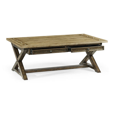 Casual Rectangular Coffee Table-Jonathan Charles-JCHARLES-491085-CFW-Coffee TablesCountry Walnut-8-France and Son