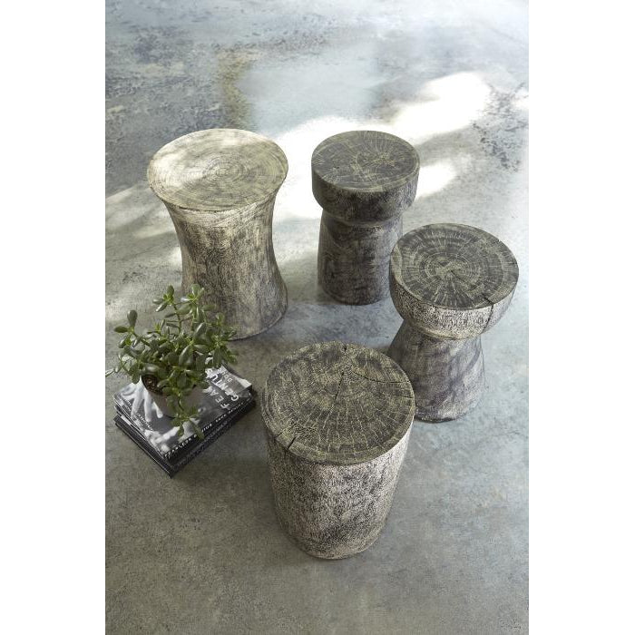 Chamcha Wood Stool Gray Stone-Phillips Collection-PHIL-TH96666-Stools & OttomansI-2-France and Son