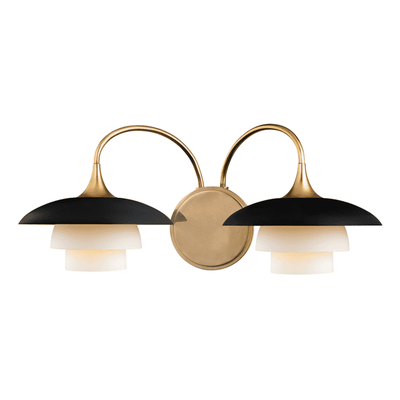 Barron 2 Light Wall Sconce-Hudson Valley-HVL-1012-AGB-Wall LightingAged Brass-1-France and Son