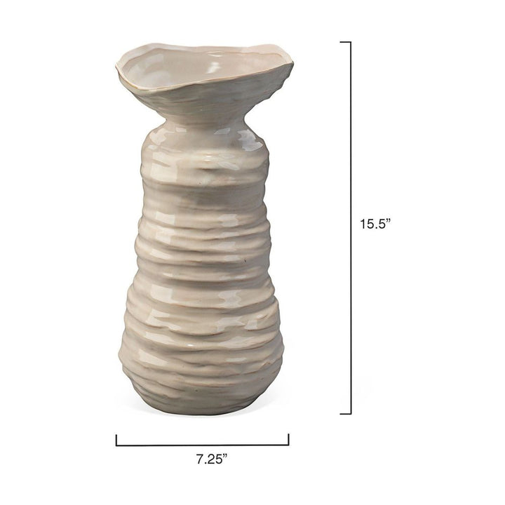 Marine Vase Pearl Cream-Jamie Young-JAMIEYO-7MARI-LGCR-Vases-3-France and Son