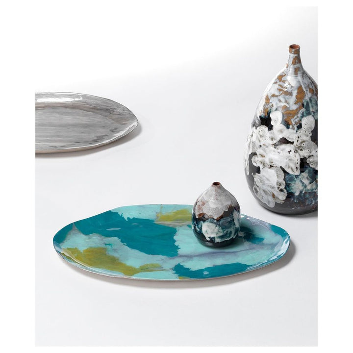 Palette Oval Enameled Tray-Jamie Young-JAMIEYO-7PALE-OVBL-TraysBlue-2-France and Son