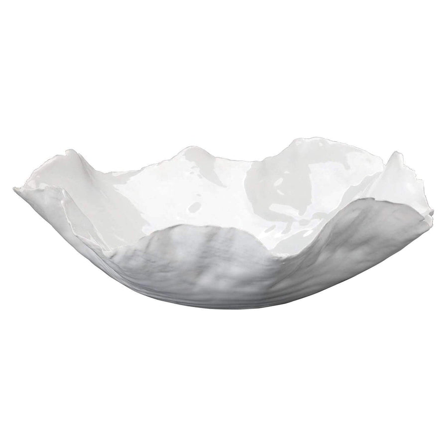 Large Peony Bowl in White Ceramic-Jamie Young-JAMIEYO-7PEON-LGWH-Bowls-1-France and Son