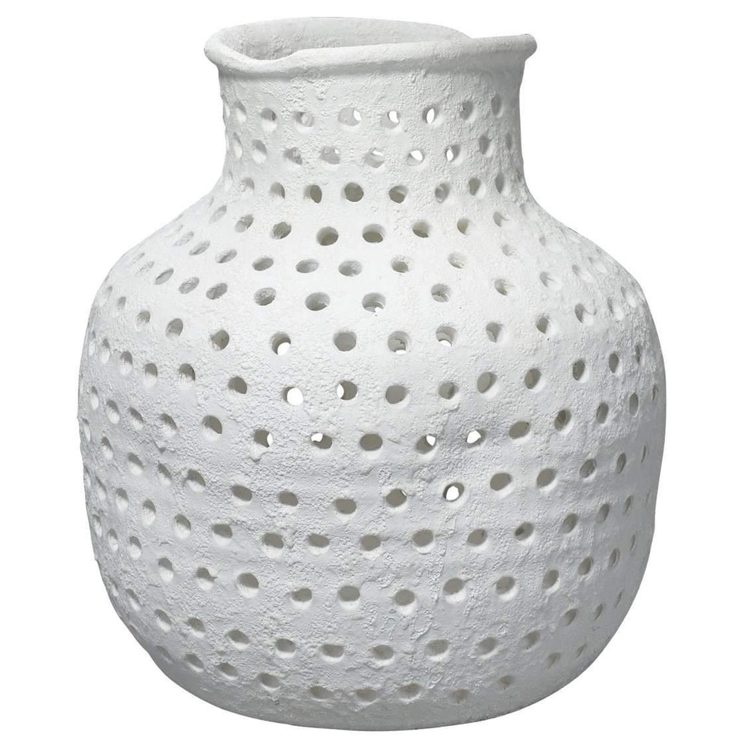 Porous Vase in Matte White-Jamie Young-JAMIEYO-7PORO-VAWH-Decor-1-France and Son