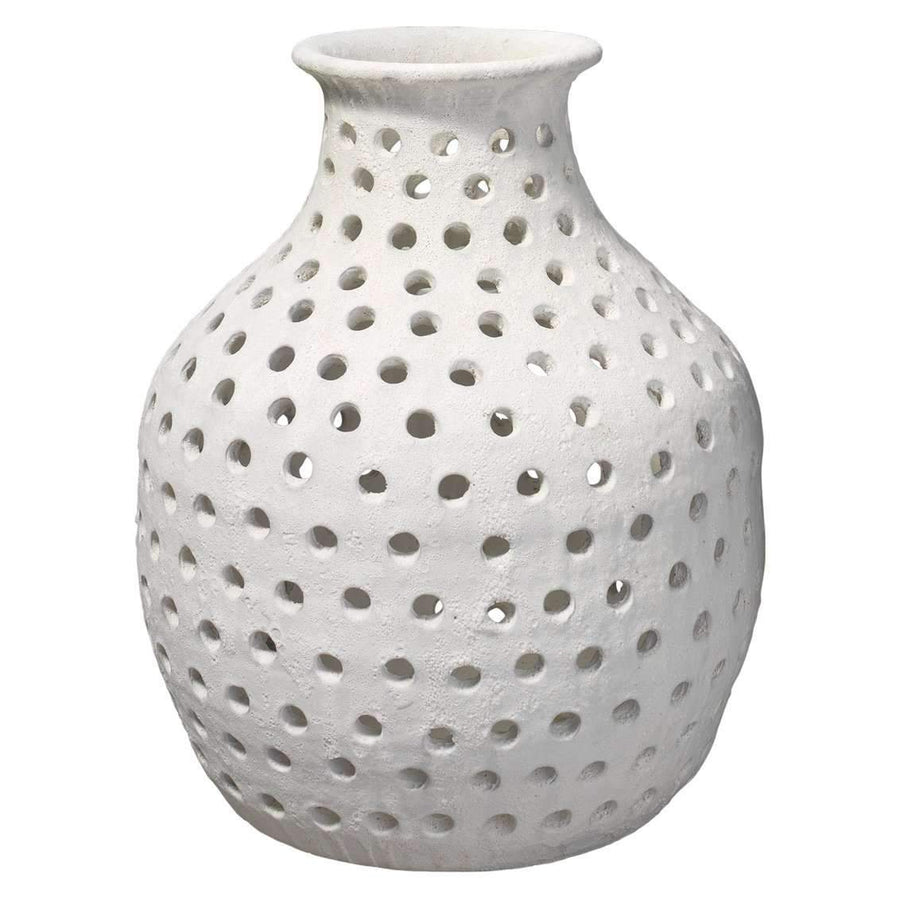 Small Porous Vase in Matte White Ceramic-Jamie Young-JAMIEYO-7PORU-SMWH-Decor-1-France and Son