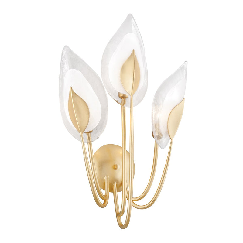 Blossom Gold Leaf Wall Sconce-Hudson Valley-HVL-4803-GL-Wall LightingTrio-2-France and Son