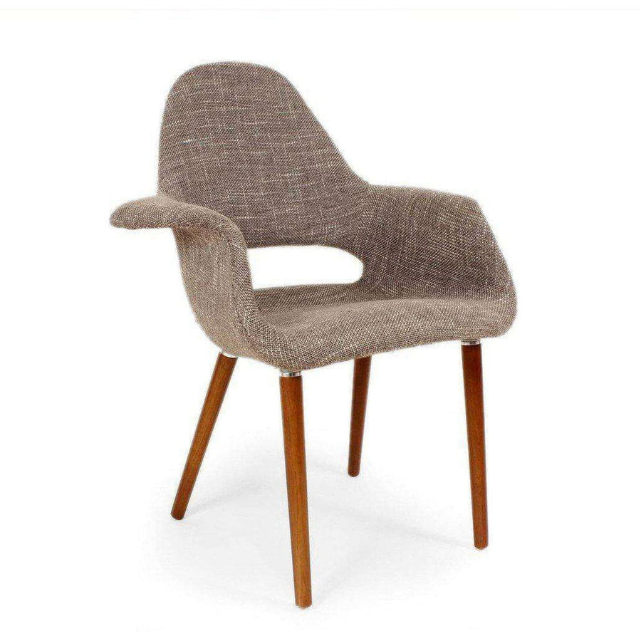 Mid-Century Modern Reproduction Organic Chair - Brown Twill Inspired by Charles and Ray E. and Eero Saarinen