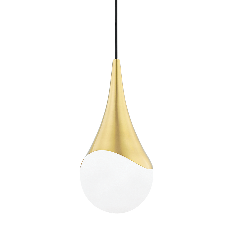 Ariana 1 Light Small Pendant-Mitzi-HVL-H375701S-AGB-PendantsAged Brass-1-France and Son