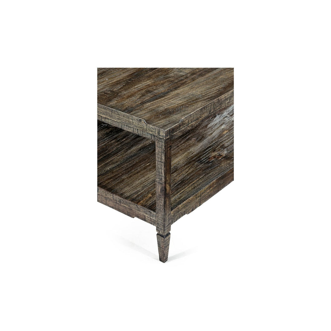 Casual Distressed Coffee Table-Jonathan Charles-JCHARLES-491021-CFW-Coffee TablesCountry Walnut-8-France and Son