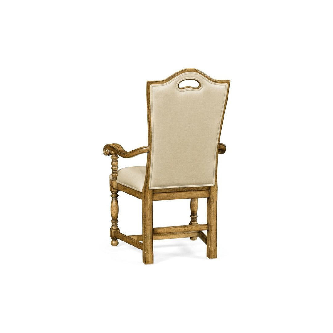 Casual High Back Arm Chair-Jonathan Charles-JCHARLES-493381-AC-DTM-F400-Dining ChairsMedium Driftwood & Shambala-3-France and Son