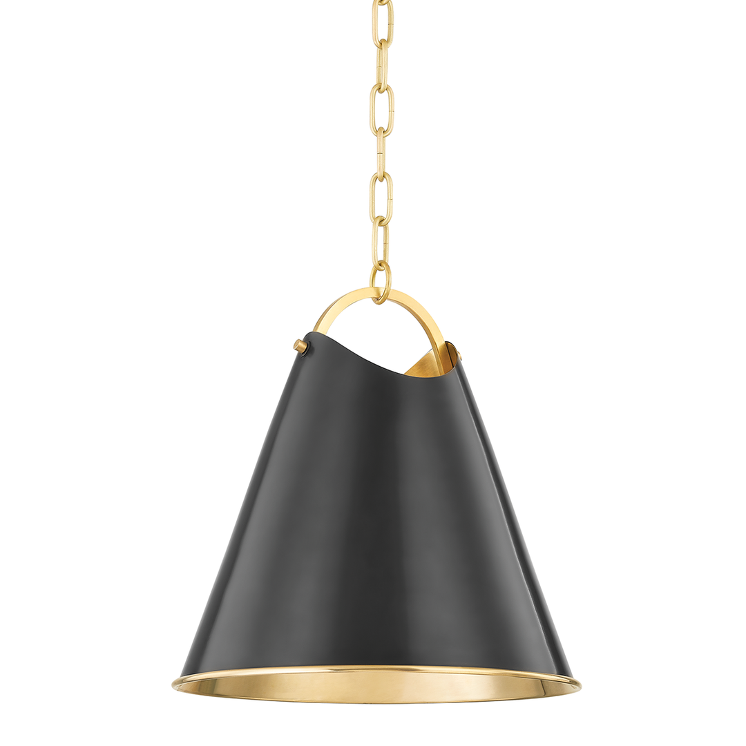 Burnbay 1 Light Pendant 13"-Hudson Valley-HVL-6214-AOB-PendantsAged Old Bronze-2-France and Son