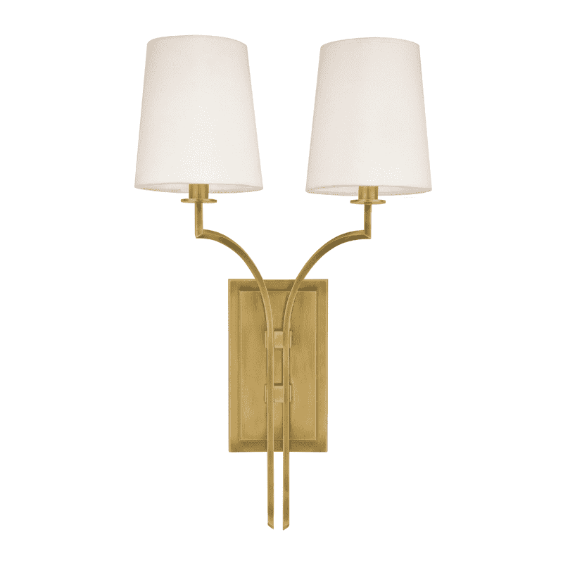 Glenford 2 Light Wall Sconce-Hudson Valley-HVL-3112-AGB-Wall LightingAged Brass-1-France and Son
