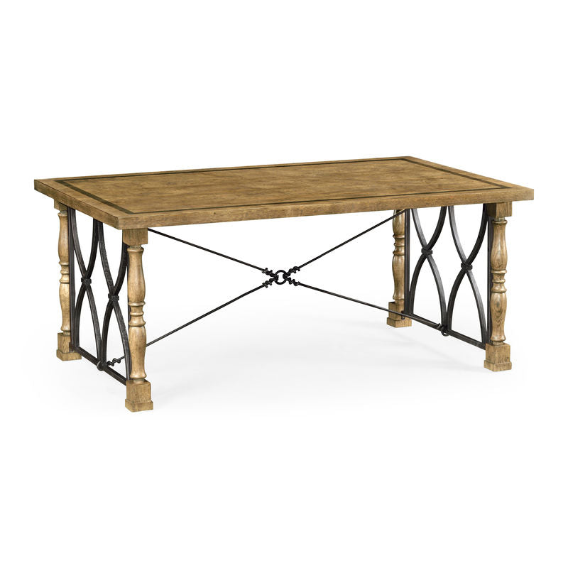 Coffee Tables Small English Brown Oak & Iron Coffee Table