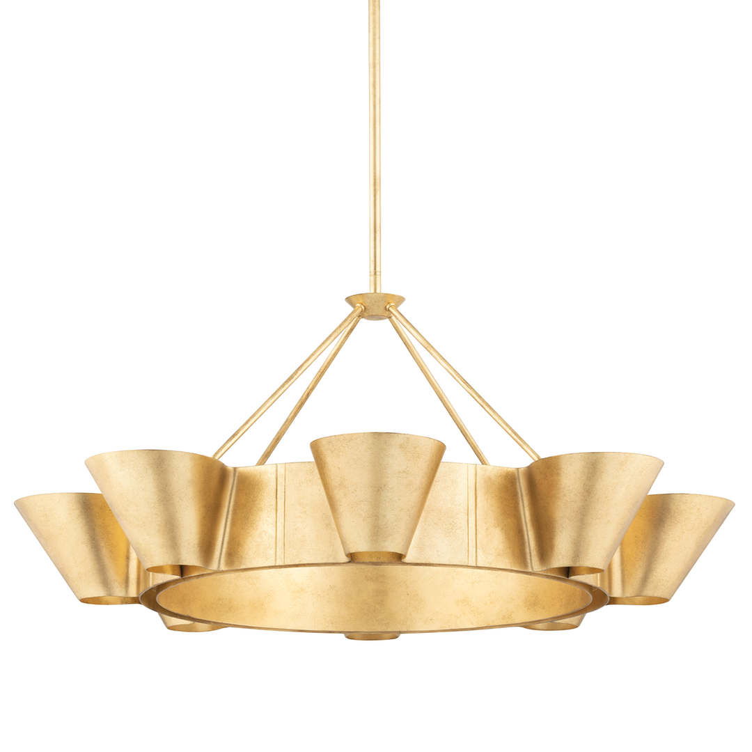 Reeve 8 Light Chandelier Vintage Gold Leaf-Hudson Valley-HVL-5638-VGL-Chandeliers-1-France and Son