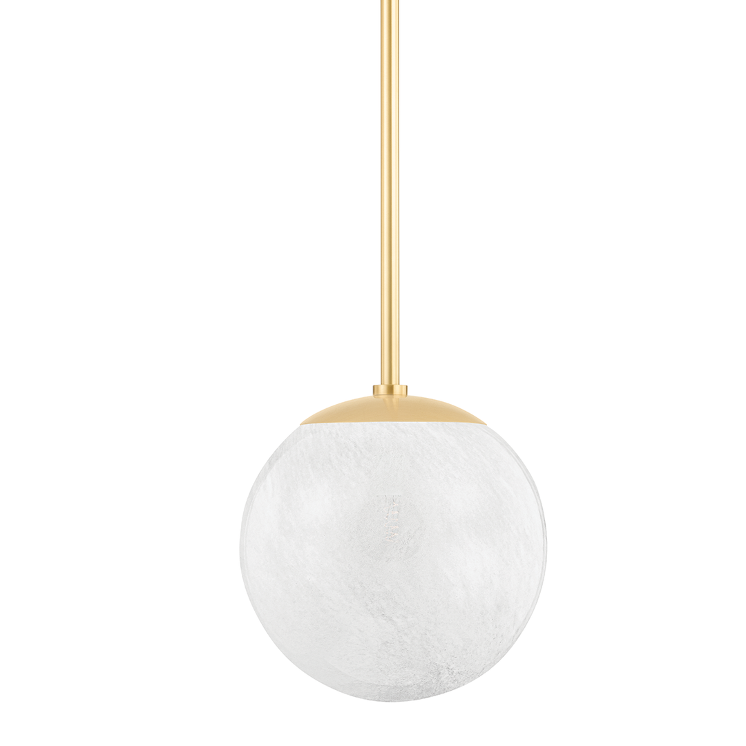 Burlington 1 Light Pendant-Hudson Valley-HVL-1313-AGB-PendantsAged Brass-1-France and Son