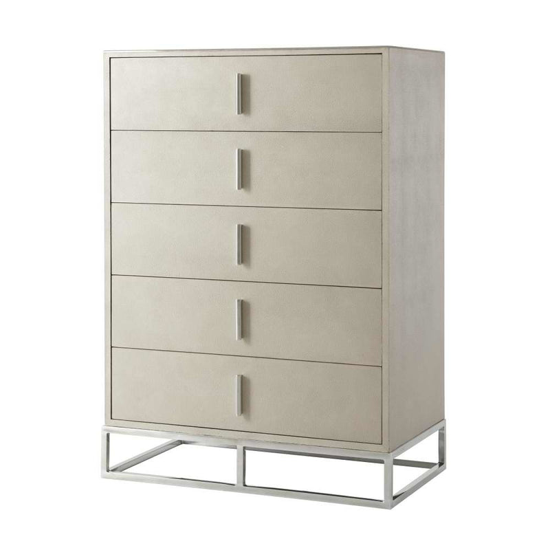 Blain Tall Boy Chest of Drawers-Theodore Alexander-THEO-TAS60013.C095-DressersOvercast-1-France and Son