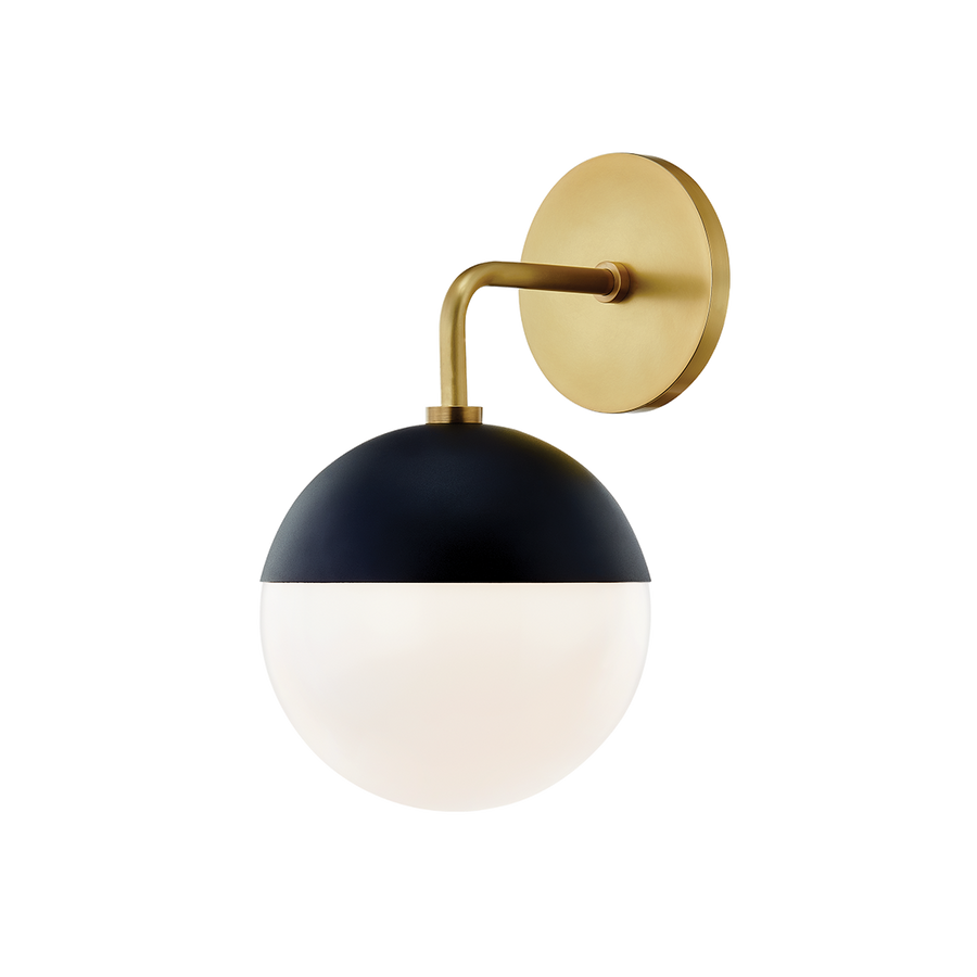 Renee 1 Light Wall Sconce-Mitzi-HVL-H344101-AGB/BK-Outdoor Wall SconcesAged Brass / Black-1-France and Son