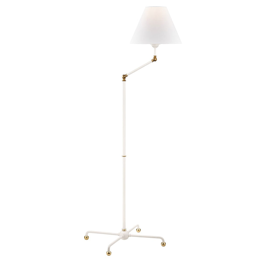 Classic No.1 Floor Lamp Aged Brass/Soft Off White-Hudson Valley-HVL-MDSL110-AGB/WH-Floor Lamps-1-France and Son