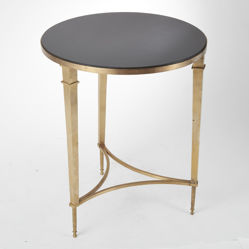 Round French Square Leg Table - Brass-Global Views-GVSA-8.80604-Side Tables-2-France and Son