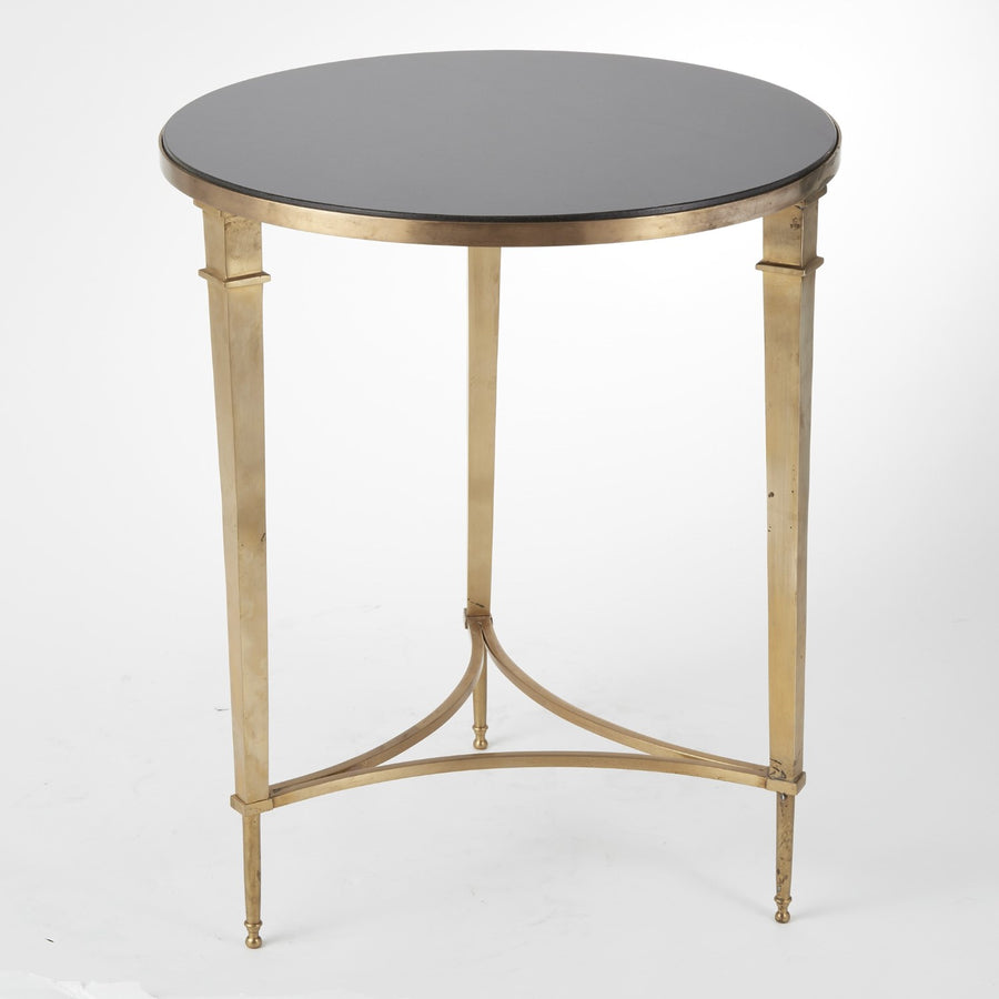 Round French Square Leg Table - Brass-Global Views-GVSA-8.80604-Side Tables-1-France and Son