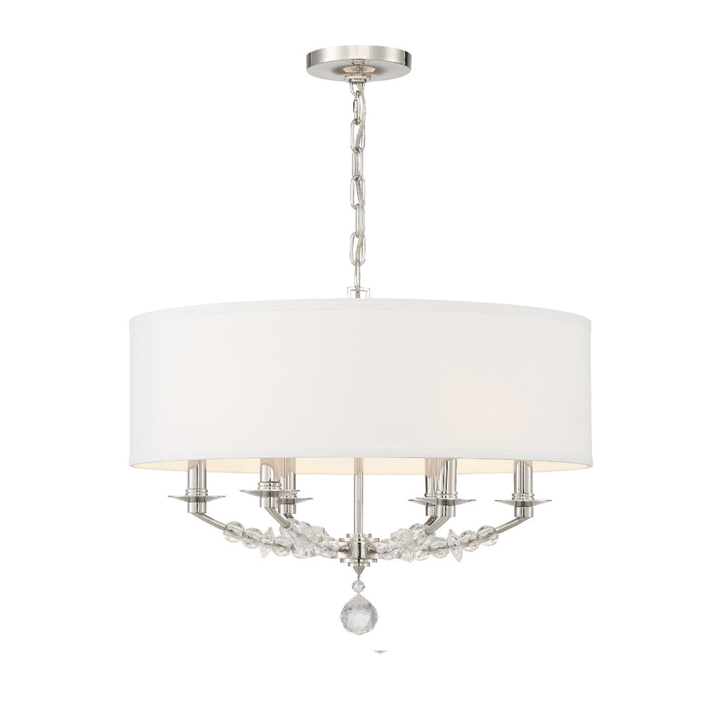 Mirage 6 Light Chandelier-Crystorama Lighting Company-CRYSTO-8016-PN-Chandeliers-1-France and Son