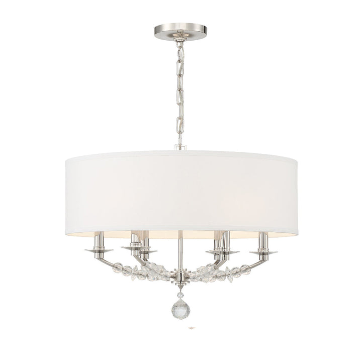 Mirage 6 Light Chandelier-Crystorama Lighting Company-CRYSTO-8016-PN-Chandeliers-1-France and Son