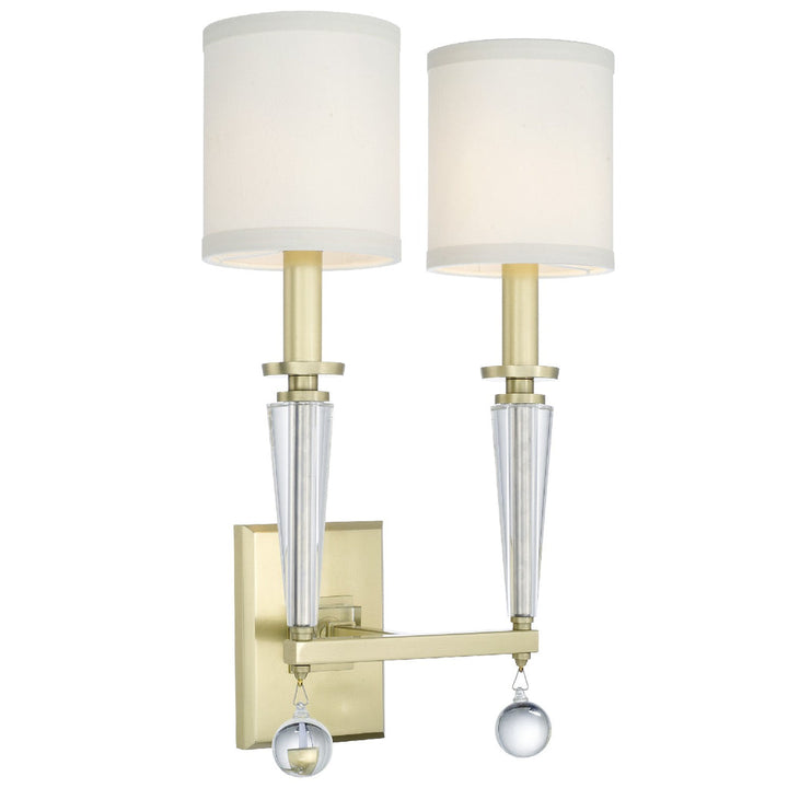 Paxton 2 Light Sconce-Crystorama Lighting Company-CRYSTO-8102-AG-Outdoor Wall SconcesAged Brass-4-France and Son