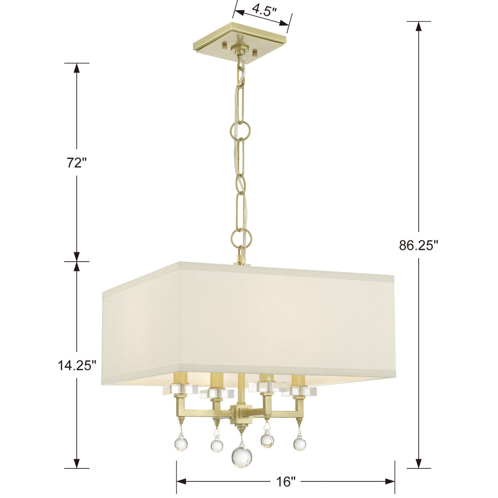 Paxton 4 Light Mini Chandelier-Crystorama Lighting Company-CRYSTO-8105-AG-ChandeliersAged Brass-3-France and Son