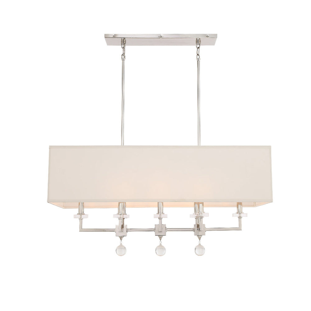 Paxton 8 Light Linear Chandelier-Crystorama Lighting Company-CRYSTO-8109-PN-PendantsNickel-2-France and Son