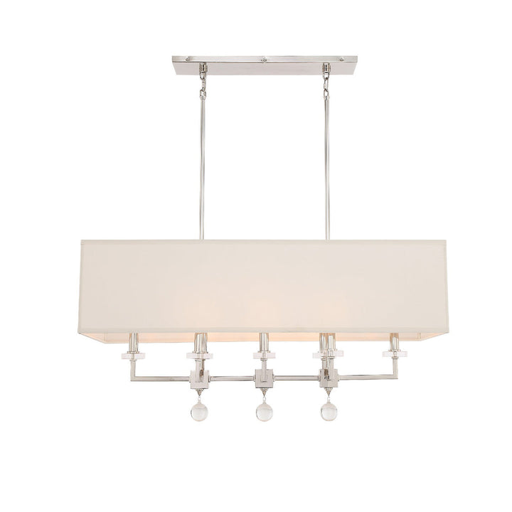 Paxton 8 Light Linear Chandelier-Crystorama Lighting Company-CRYSTO-8109-PN-PendantsNickel-2-France and Son