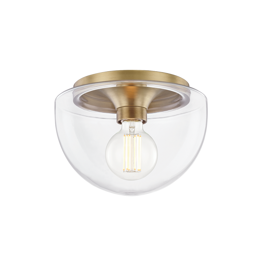 Grace 1 Light Small Flush Mount-Mitzi-HVL-H284501S-AGB-Flush MountsAged Brass-1-France and Son