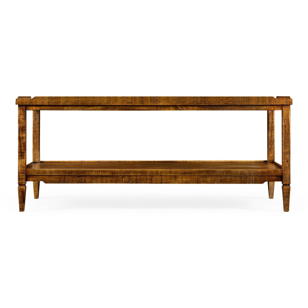 Casual Distressed Coffee Table-Jonathan Charles-JCHARLES-491021-CFW-Coffee TablesCountry Walnut-2-France and Son