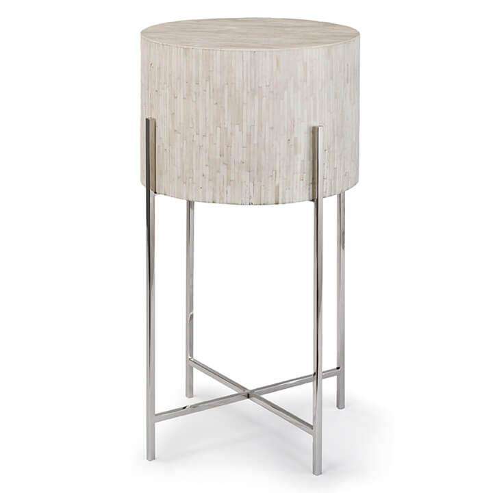 Bone Drum Table (Polished Nickel)-Regina Andrew Design-RAD-30-1022NI-Side Tables-1-France and Son