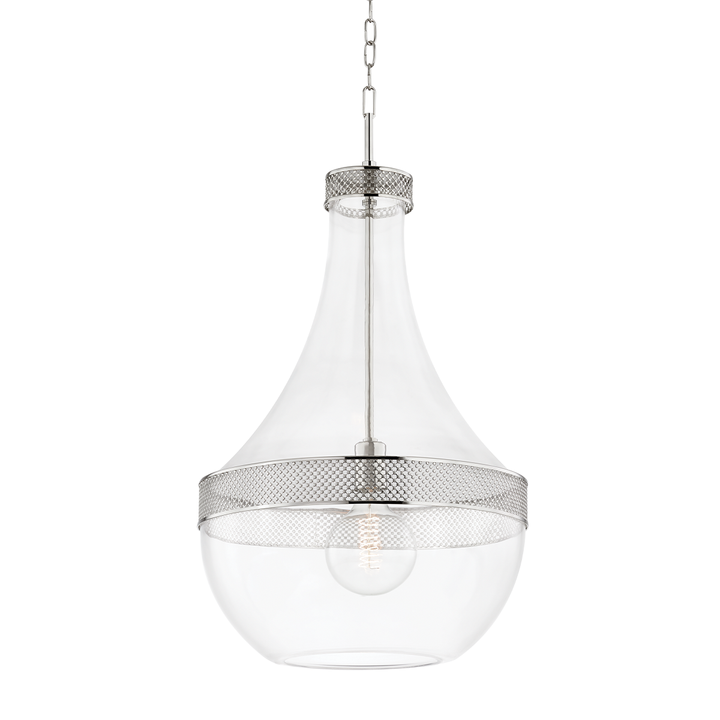 Hagen 1 Light Pendant-Hudson Valley-HVL-1817-PN-PendantsPolished Nickel-4-France and Son