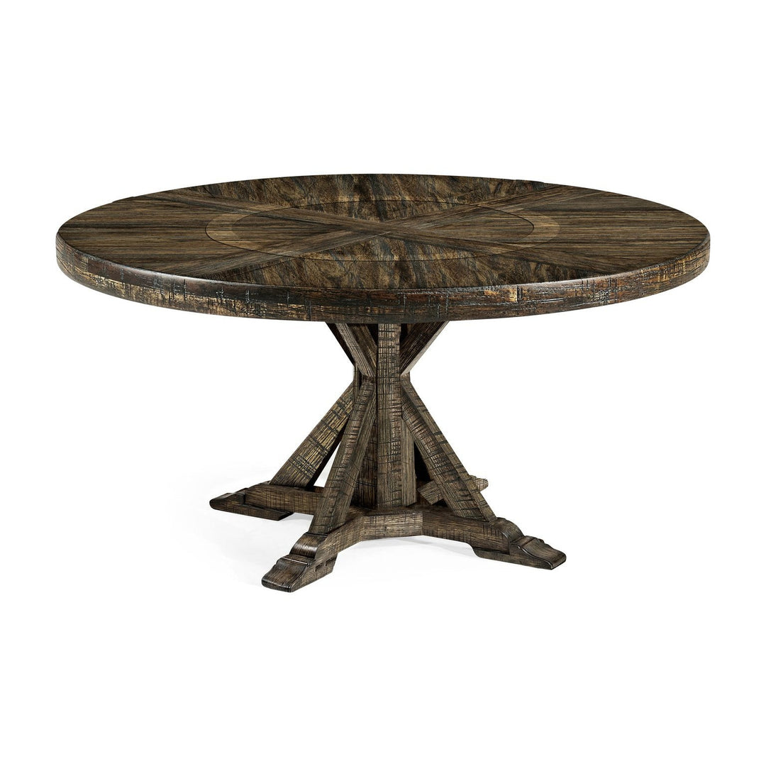 Circular Dining Table-Jonathan Charles-JCHARLES-491086-48D-CFW-Dining TablesCountry Walnut-48" Without Inbuilt Lazy Susan-32-France and Son