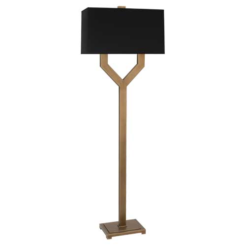 Valerie Floor Lamp-Robert Abbey Fine Lighting-ABBEY-821B-Floor LampsBlack Painted Opaque Parchment-2-France and Son