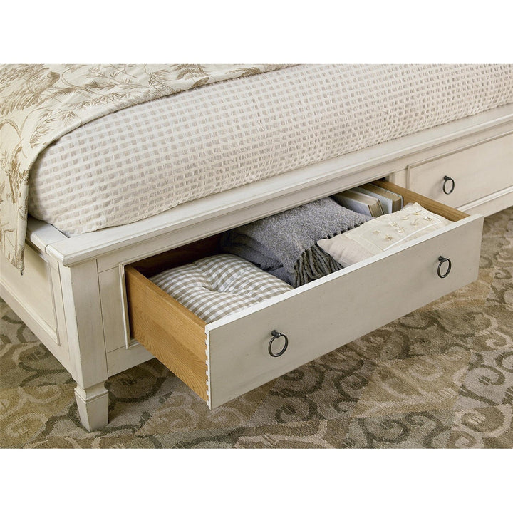 Summer Hill Collection - Storage Bed-Universal Furniture-UNIV-987260SB-BedsKing-Cotton Cream-6-France and Son