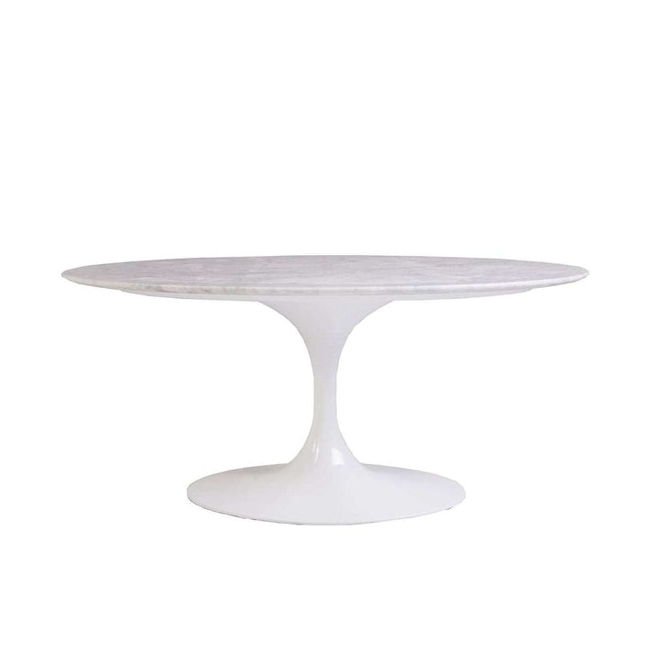 Mid-Century Modern Reproduction Marble Tulip Coffee Table - 42" Oval Inspired by Eero Saarinen