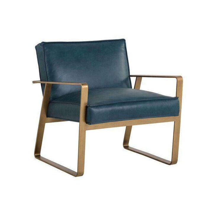 Kristoffer Lounge Chair-Sunpan-SUNPAN-103523-Lounge Chairsvintage peacock-Leather-13-France and Son