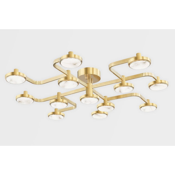 Meander 6 Light Chandelier-Hudson Valley-HVL-6332-AGB-ChandeliersAged Brass-3-France and Son