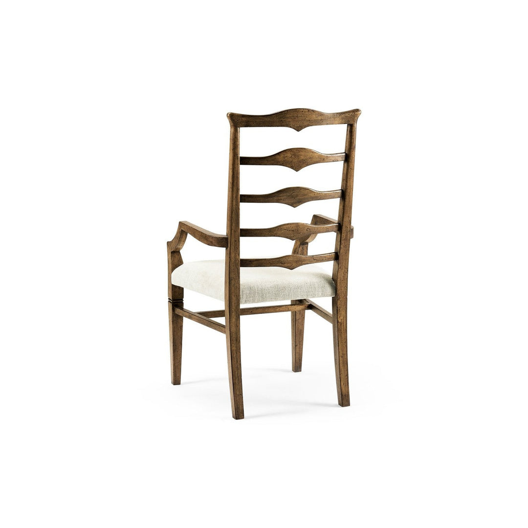 Pompano Ladderback Accent Arm Chair-Jonathan Charles-JCHARLES-491198-AC-DTM-F400-Dining Chairs-3-France and Son