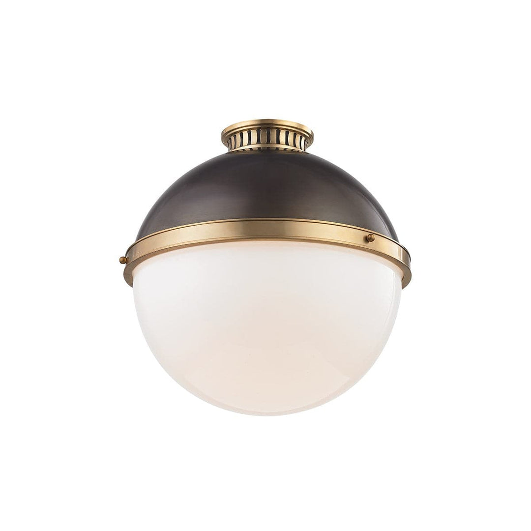 Latham Flush Mount Large-Hudson Valley-HVL-4015-ADB-Flush MountsAged/Antique Distressed Bronze-1-France and Son