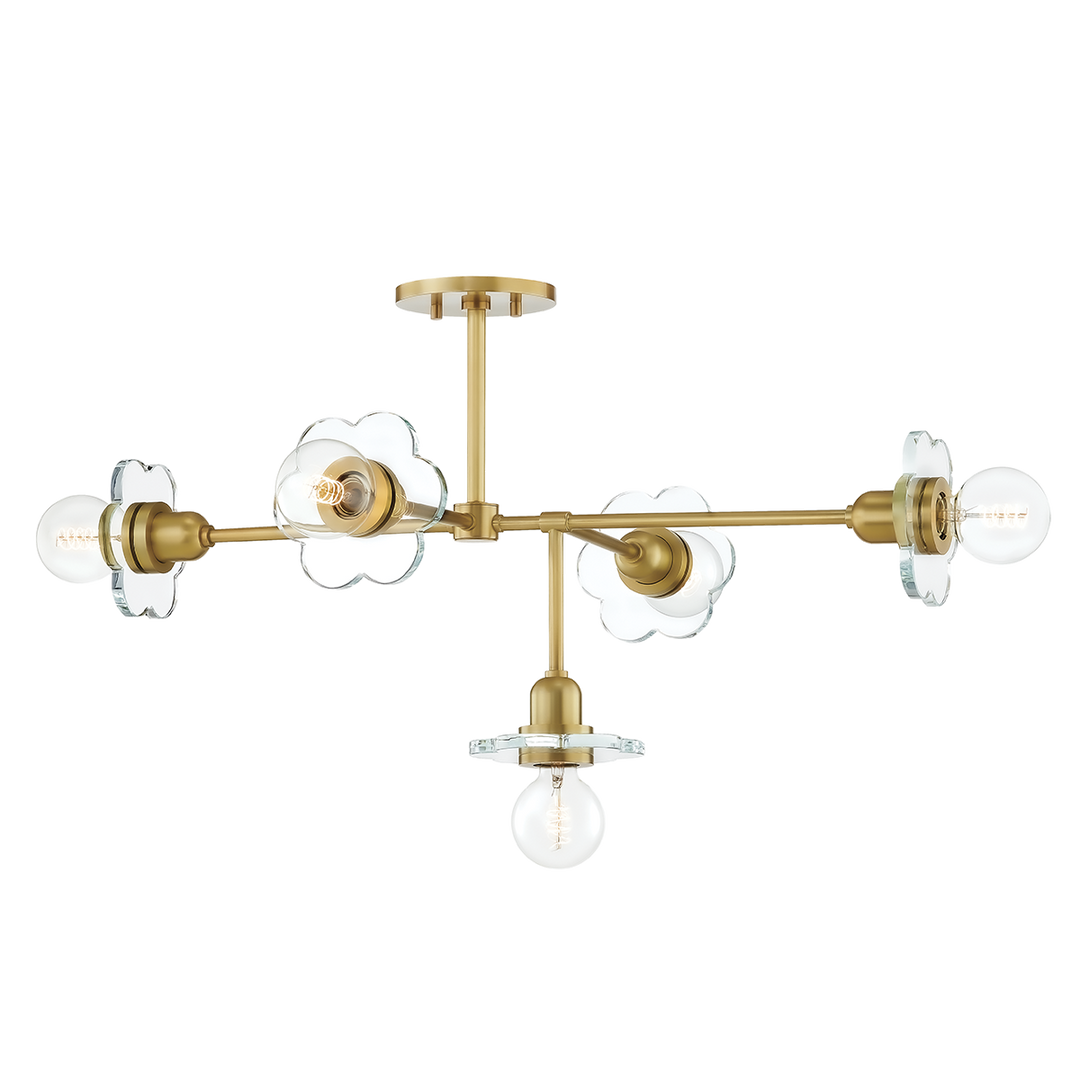 Alexa 5 Light Chandelier-Mitzi-HVL-H357805-AGB-ChandeliersAged Brass-1-France and Son