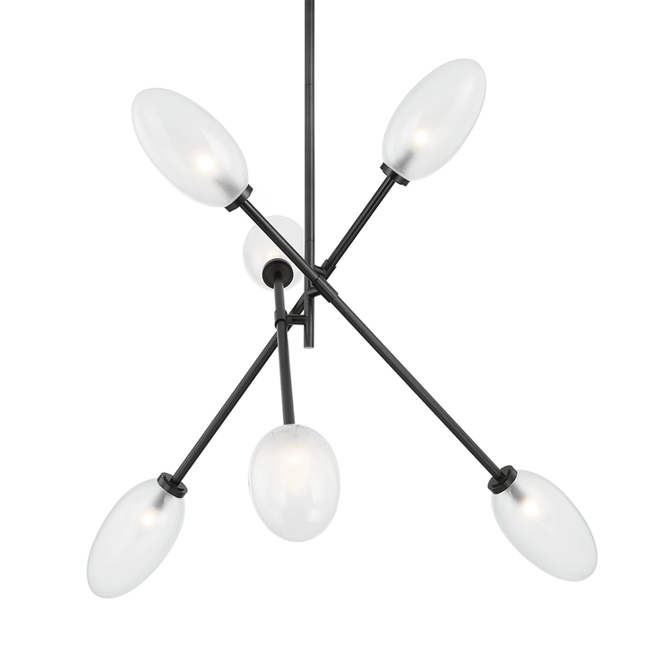 Alberton Light Chandelier-Hudson Valley-HVL-5052-BBR-ChandeliersBlack Brass - 6 Light Chandelier-8-France and Son