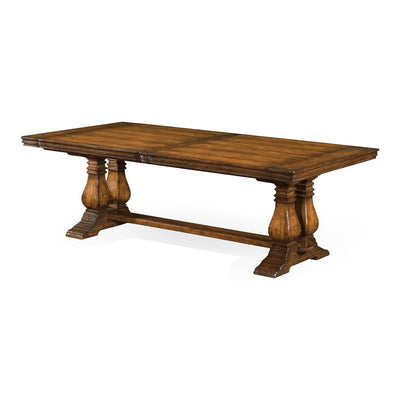 Figured Walnut Large Extending Refectory Table-Jonathan Charles-JCHARLES-493378-91L-MFW-Dining Tables-1-France and Son