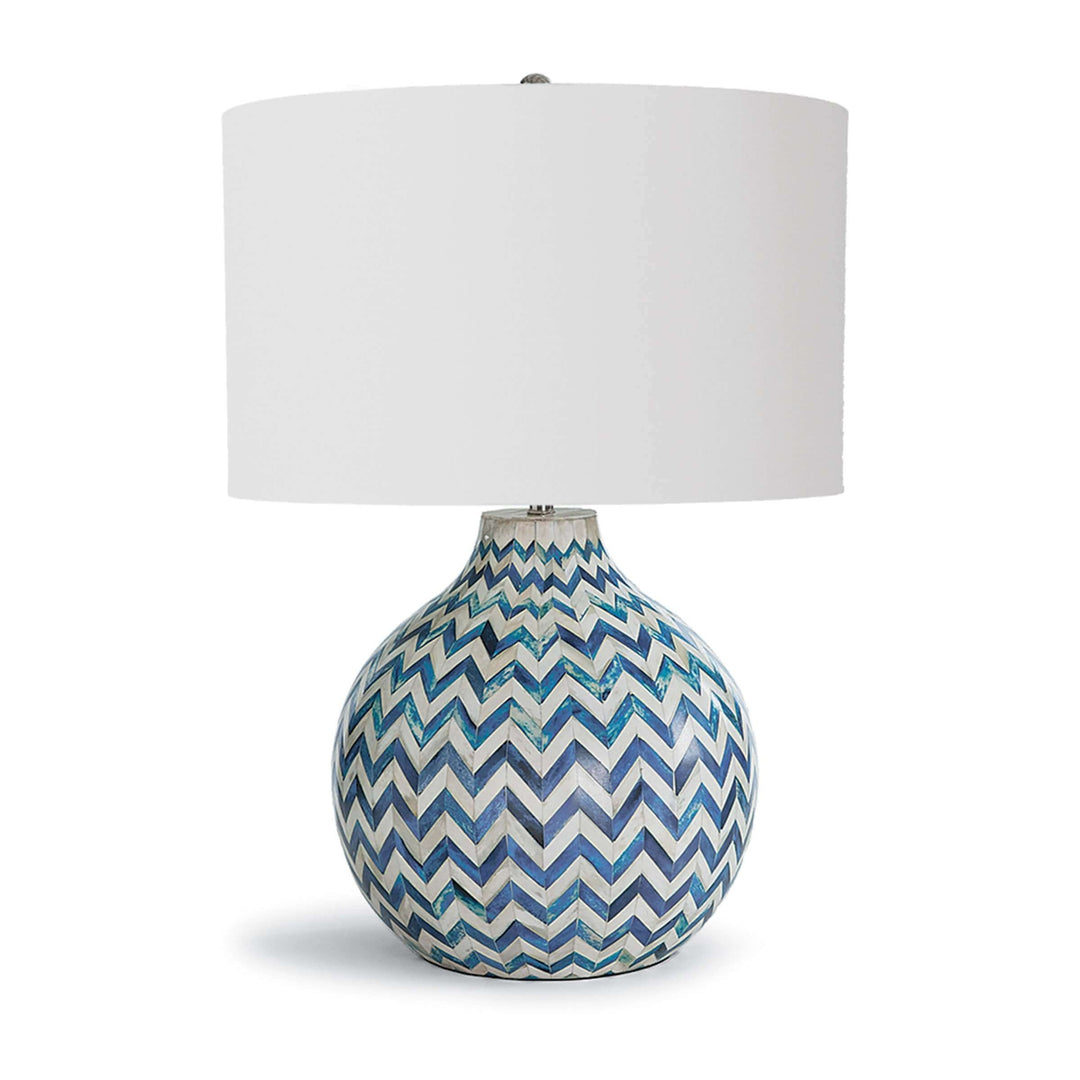 Chevron Bone Table Lamp (Indigo)-Regina Andrew Design-RAD-13-1200-Table Lamps-1-France and Son