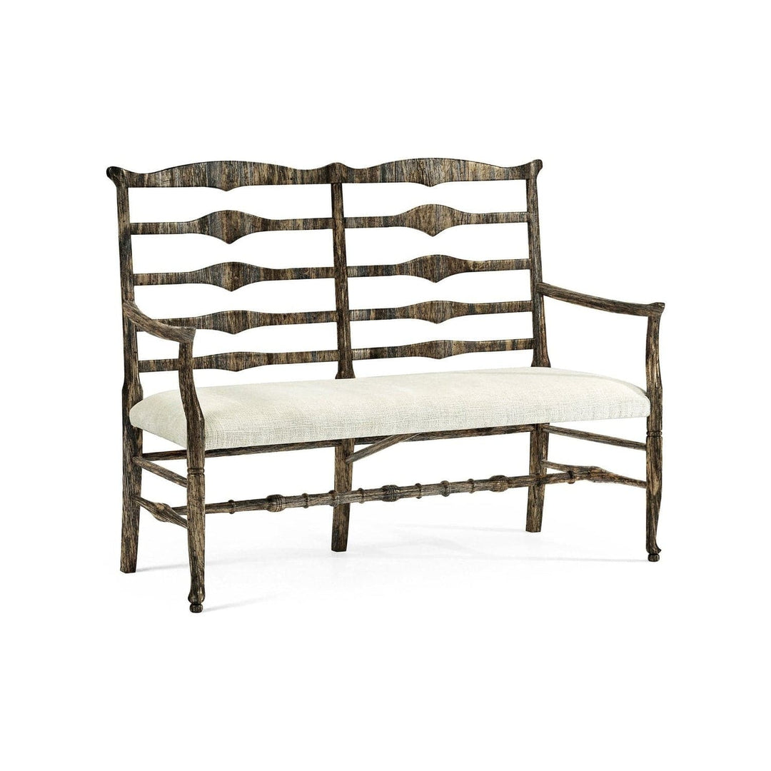 Casual Ladderback Bench-Jonathan Charles-JCHARLES-492803-DTM-BenchesMedium Driftwood-Rush-1-France and Son