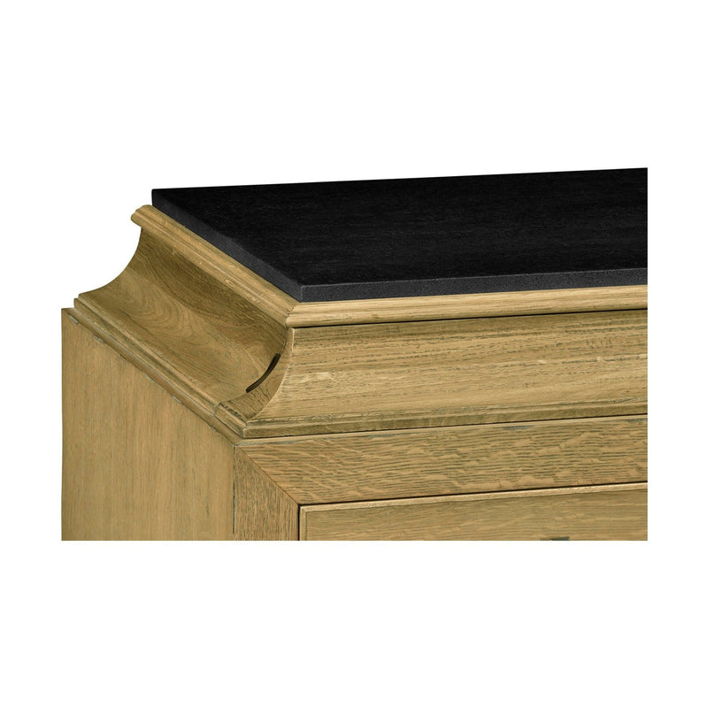 Oak Chest of Drawers with Marble Top-Jonathan Charles-JCHARLES-495652-GYO-DressersGreyed Oak & Carrara White Marble-18-France and Son