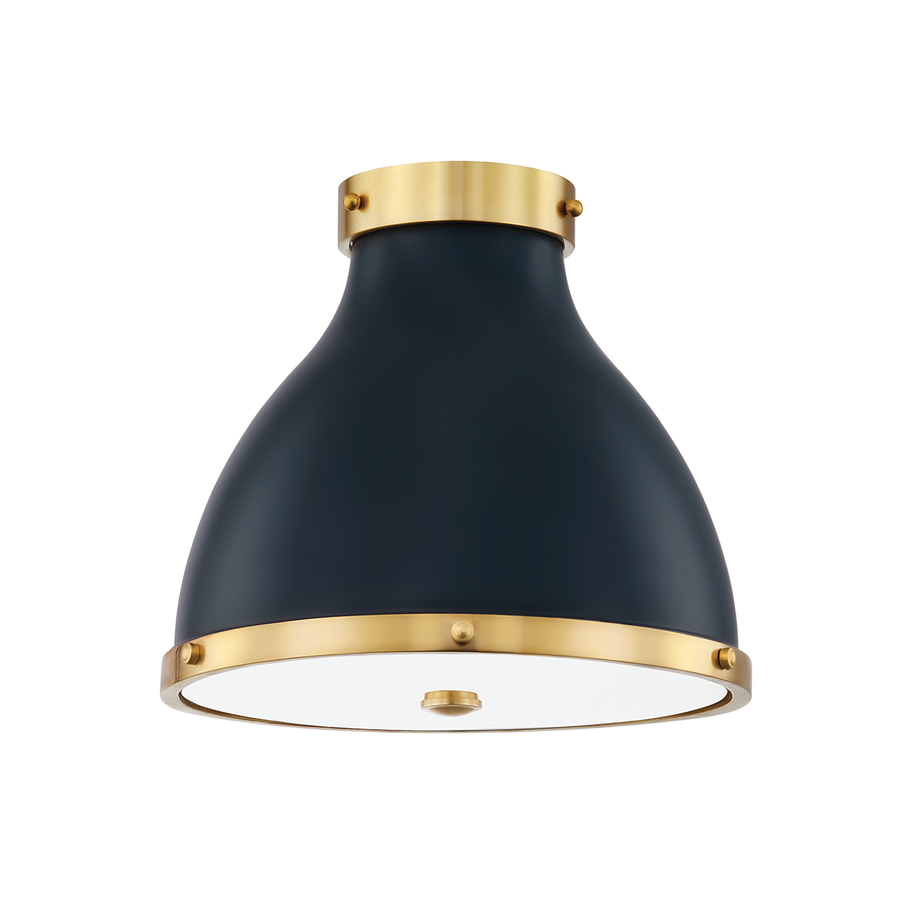 Painted No.3 2 Light Flush Mount-Hudson Valley-HVL-MDS360-AGB/DBL-Flush MountsAged Brass/Darkest Blue-1-France and Son